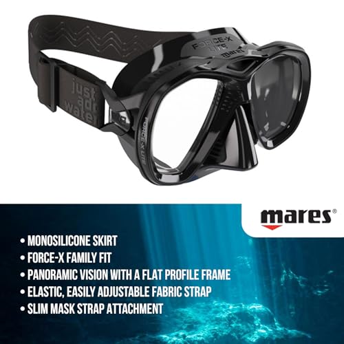 Masque de plongée Mares Force X Lite noir mono silicone pour exploration