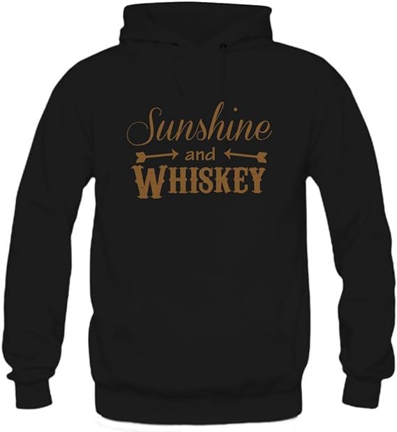 Sunshine and Whiskey Print On Black Pullover hoodie