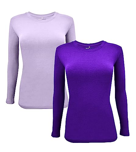 Image of Natural Uniforms Women's Long Sleeve Underscrub T-Shirt - Cotton Blend Scrub Base Layer for Nurses & Medical Professionals
