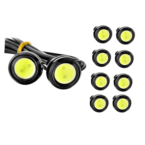 TOYZFRIENDY 10 piezas Luces LED Ojo de Águila Resistente Agua Bajo Consumo Alta Brillo para Automóvil Motocicleta y Camión Seguridad Conducción Malas Condiciones