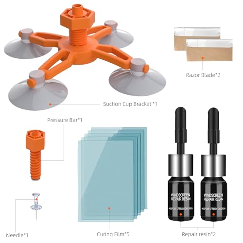 LOMEEN Windshield Repair Kit 2 Pack, High - New Upgrade Efficiency Glass Repair Fluid,Car Glass Repair Kit Windshield for Fixing Chips,Cracks, Bulls-Eye and Star-Shape Cack