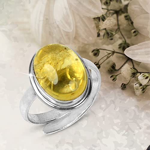 Image of Reiki Crystal Products Certified Natural Original AAA Citrine Ring Genuine Adjustable Gemstone Ring for Unisex