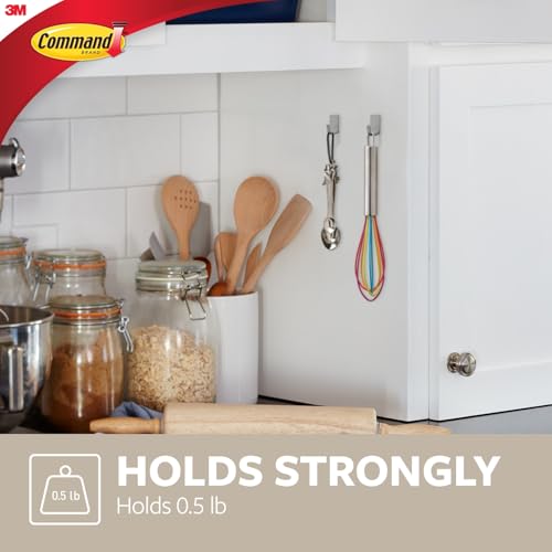 Command Small Stainless Steel Metal Hooks 8 Hooks, 1 Strips, Decorate Damage-Free Command Small Stainless Steel Metal Hooks 8 Hooks, 1 Strips, Decorate Damage-Free