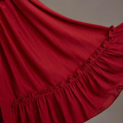 Girls Maxi Dress Ruffle Flowy Swing Boho Summer Dresses Sleeveless Crewneck Casual Long Sundress 2025 Trendy4