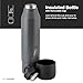 EcoVessel Stainless Steel Bottle with Removable Cup, Vacuum Insulated Thermos for Hot and Cold Drinks, with Folding Handle for Travel and Camping, 25oz (Gray)