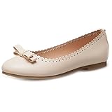  SJJH Escarpins Plats avec Pompes Rondes - Blanc - Beige, 31 EU