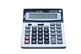 FUYUFU Calculatrice de Bureau à 12 Chiffres Calculette Fonction Standard Calculateur de Bureau Double Alimentation Calculatrice Solaire et Pile AA (pile AA non inclus) (DM-1200V)