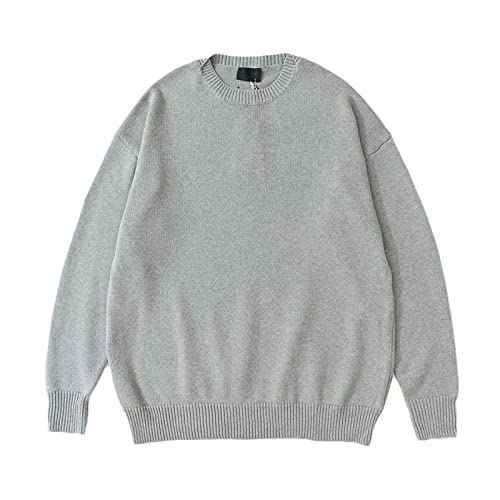 Pull WEGUKRI automne hiver pour homme en maille grise taille XL