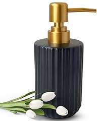 Gold and Black Cylindrical Soap Dispenser