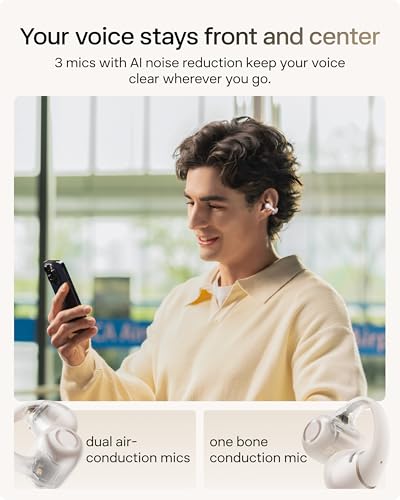 Image of SHOKZ OpenDots 2 Open-Ear Clip-On Earbuds with Upgraded Dolby Audio, 3-Mic Clear Calls, Rich Bass, Up to 40 Hrs of Audio, Wireless Charging, Interchangeable Left /Right Earbuds, IP57, Bluetooth 6.1