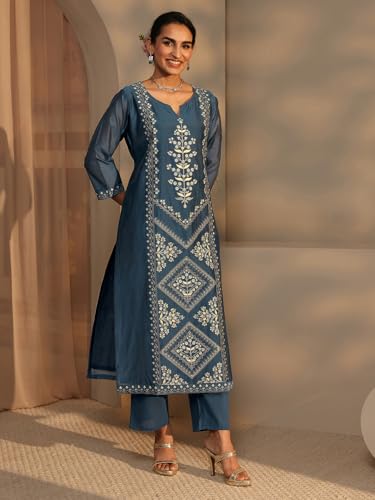 Kurta bleu sarcelle Libas Art vêtement ample 5XL pour masquer les rondeurs