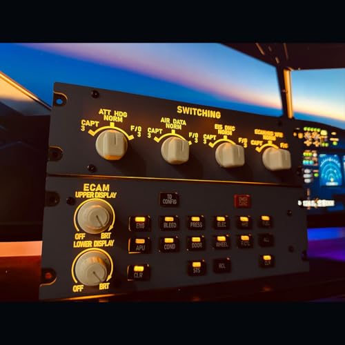 Image of Flight Simulator Controller, A32X ECAM Home Cockpit Panel for MSFS 2020 /2024, FE-NIX, FB-W on Windows, Plug-and-Play Display Unit