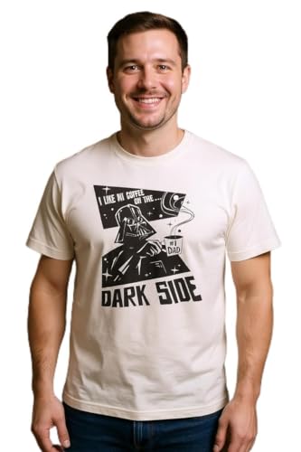 Mens Star Wars Dark Side Coffee Graphic T-Shirt Perfect for Father Day Or Dad Gifts