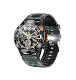 Smart Watch Fitness Bluetooth IP68 impermeabile per rispondere alle chiamate, orologio digitale da corsa per telefoni Android, compatibile con iOS, contapassi, sonno, cardiofrequenzimetro (mimetico)