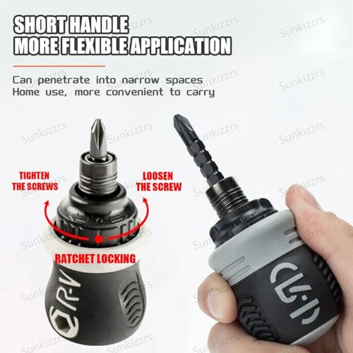 Image of Sunkizzrs 34 in 1 Ratchet Screwdriver Semi-Automatic Ratchet Telescopic Screw Driver Screwdriver Set Ratchet Combination Professional Multi Functional Tool Kit With Magnetizer /Demagnetizer