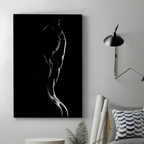 Art noir et blanc pour salon moderne : fixations simples incluses - 2
