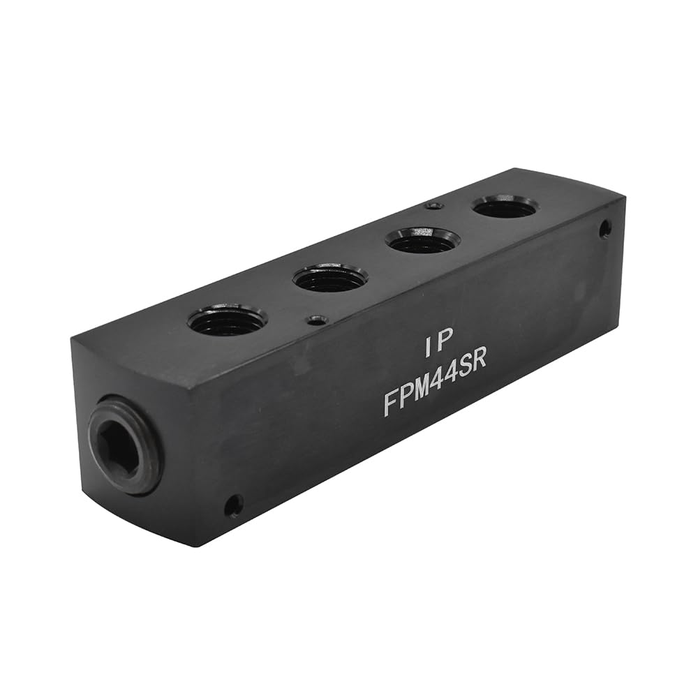 TOPRING 47.530 Compressed Air Manifold - Nickel-Plated Brass, 1(F) BSPP End Ports, 4 X 1/2(F) BSPP Outlets, 145 PSI Max - View #5