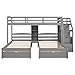 Harper & Bright Designs Bunk Beds with Stairs and Drawers, Twin Over Twin&Twin Triple Bunk Bed for 3 Kids for Kids,Teens, Adults, No Box Spring Needed (Gray)