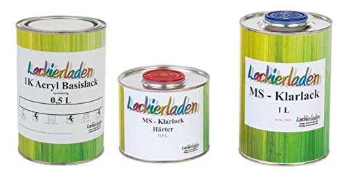 Lackierladen Autolack 2,0 Liter Set MS Klarlack Härter Wunschfarbe spritzfertig Mercedes 366 Azuritblau