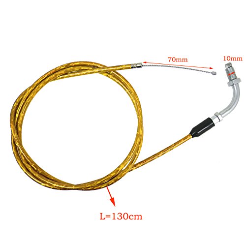 Image of 59 inch Clutch Cable Line and 51 inch Gas Throttle Cable for 2 Stroke 49cc 50cc 60cc 80cc 100cc Motorized Bicycle Push Bike Parts yellow