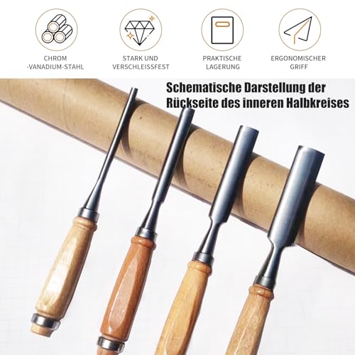 Ciseaux à bois set de gouges creuses semi-circulaires pour éviter les éclats - 3