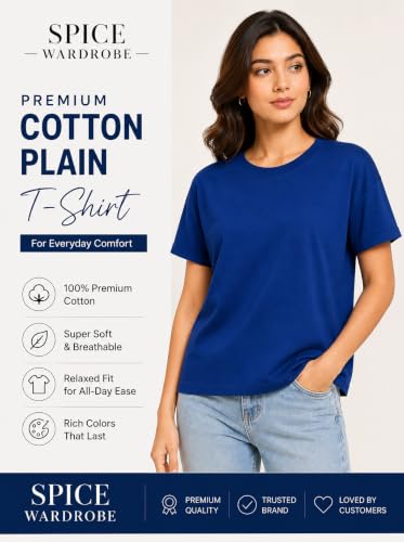 Image of Women's Plain Cotton T-Shirt