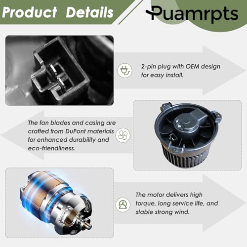 Image of Rear AC Heater Blower Motor Compatible with - Land Rover, Toyota and Lexus Vehicles - Discovery 2017-2023, Sienna 2011-2020, Sequoia 2001-2024, GX460 2010-2023 - Replace# LR035687