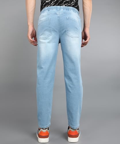 Image of Urbano Fashion Men's Regular Fit Mid Rise Washed Jogger Jeans Stretchable