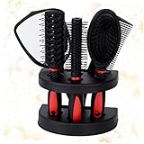 LALADEFIEE 5個携帯用ヘアコーム ミラー コンパクトスリングツール カールヘア対応 もれを解く設計 静電気防止 軽量 お出かけ用