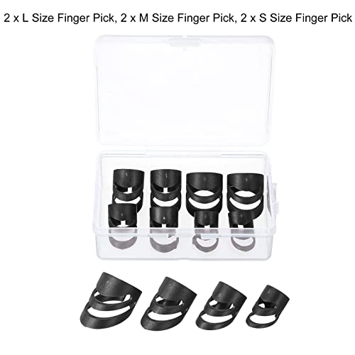 sourcing map Finger Médiators Guitare Médiators XL L M S Dimension Noir avec Rangement Boîte pour Guitare Basse Ukulélé… - Les Beatles, Paul McCartney, John Lennon, RIngo Starr, George Harrison sourcing map Finger Médiators Guitare Médiators XL L M S Dimension Noir avec Rangement Boîte pour Guitare Basse Ukulélé… – Image 4