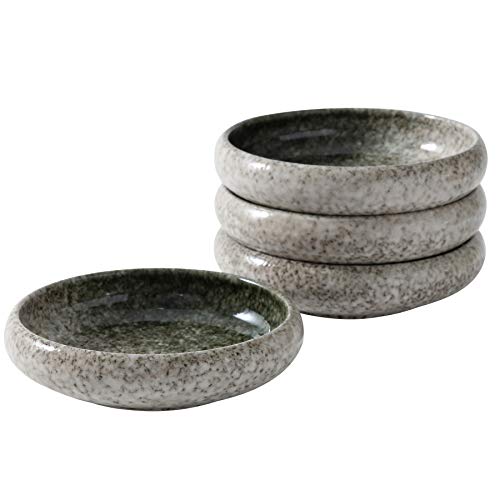 Uaral Salad Plate Appetizer Plate Stoneware Serving Dishes,Japanese Dish Set of 4,5.5 inch 14 oz (Emerald Green) Uaral Salad Plate Appetizer Plate Stoneware Serving Dishes,Japanese Dish Set of 4,5.5 inch 14 oz (Emerald Green)