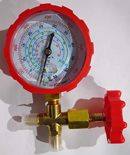 Single Gauge Manifold Pressure -30 to 800PSI Compatible with R410a, R22, R134a, R404a