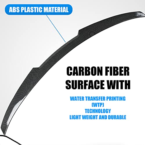 Acmex Rear Spoiler Wing Compatible With 2012-2018 Bmw F30 & 2014-2019 F80 M3 4-Door Sedan, Mv Style Trunk Lid Spoiler Wing For 320I 325I 328I 330I 335I 340I(Carbon Fiber Style) #TOP3