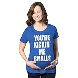 Maternity Kicking Me Smalls Funny T Shirt Pregnancy Announcement Novelty Tee Funny Graphic Pregnancy Tee Baseball Maternity Wear Cool Movie Short Sleeve Royal 3XL