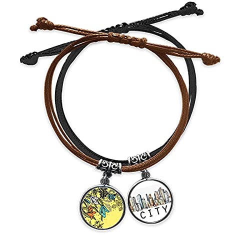 Bracelet Lily Flowers en cuir et corde tressée - Bijou de style moderne Sidi