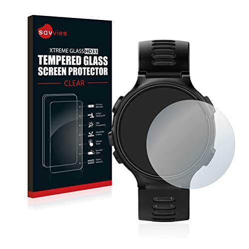 savvies Protector Cristal Templado Compatible con Garmin Forerunner 735XT Protector Pantalla Vidrio, Protección 9H, Pelicula Anti-Huellas