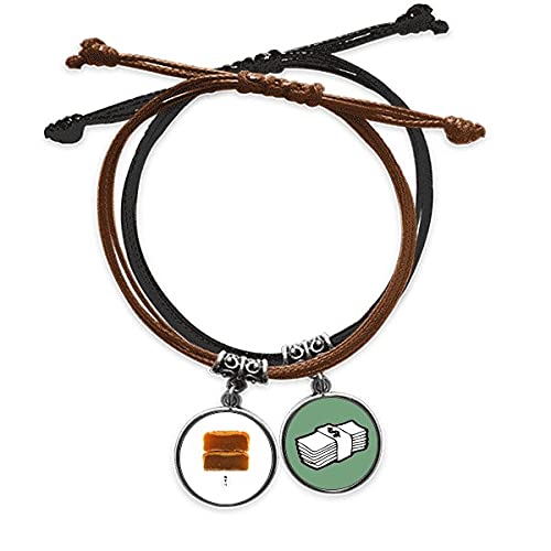 Pulsera de cuero Coco Pastel de Luna cuerda de mano Festival de Medio Otoño cadena de dinero