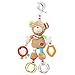 Fehn Teddy 091878 Peluche d'Éveil Nounours Jouet de Développement Moteur à Suspendre avec Miroir et Anneaux à Mordre et à Saisir, Émettant Des Sons pour Bébés et Jeunes Enfants à Partir de 0 Mois