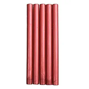 Crazy-Store 5pcs Breakable Cylindrical Shape Sealing Wax Stick Wax Seals Wine Red