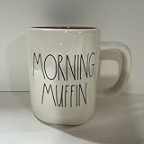 Rae Dunn MORNING MUFFIN Taza – Interior rosa – Cerámica – Apto para lavavajillas y microondas