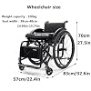 Lightweight Aluminum Sports Wheelchair for Adults The Elderly - Foldable Easy to Assemble Stable All Terrain with Mute Wheels Adjustable Footres(Black(A),Seat Width 14.69in)