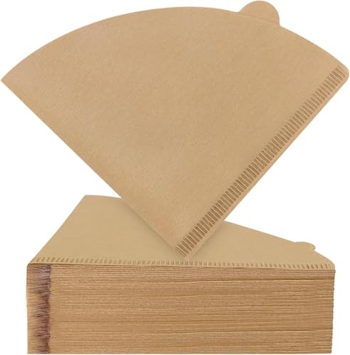 Image of Natural Coffee Filters, Size 02 Cone Filters, Disposable Natural Paper Filters 2-4 Cup, 2 Cone for Pour Over and Drip Coffee Maker (Pack of 100)