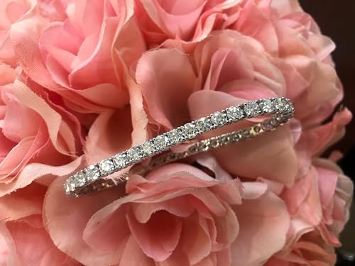 3 to 10 Carat Moissanite Tennis Bracelet for Women I 925 Sterling Silver Bracelet for Her I 7 Inches Long (G-H, VS, cttw, DEW) 4-Prong Setting4