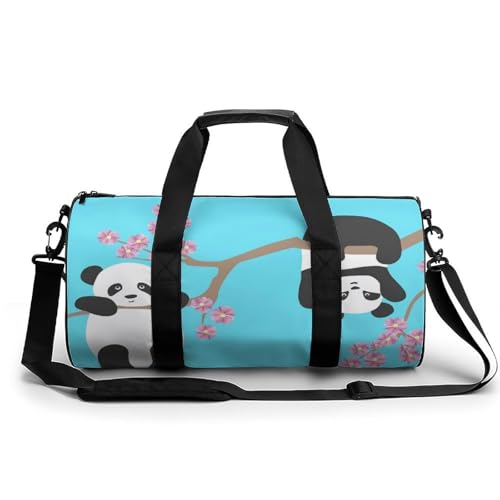 Sac week-end duffel bag panda fleur pour rando et sport 45cm