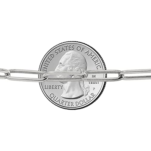 Savlano 925 Sterling Silver 4mm Solid Italian Diamond Cut Paperclip Link Chain Necklace with Gift Box for Women & Men - Made in Italy3