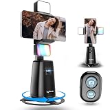 Lifelong AI Auto Face Tracking Tripod | 360° Rotation Mobile Stand for Video Recording | Rechargeable Phone Holder Camera Stand for Shooting | No App Needed | Gimbal with Light, Remote & Gesture Ctrl
