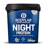 Bodylab24 Night Protein 1500g Banane, Whey-Protein und Casein, langanhaltende Protein-Versorgung über die Nacht, fett-, kohlenhydrat- und kalorienarm, Whey-Pulver kann den Muskelaufbau unterstützen
