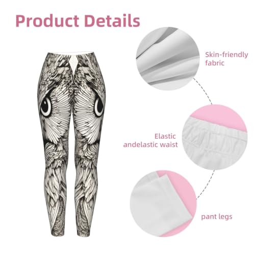 Leggings de yoga elásticos con búhos estampados longitud completa 7
