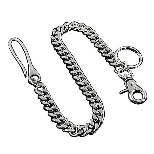 punkman2000 Heavy Metal Biker Punk Wallet Chain Long Pants Key Chain for Men Silver Tone (40cm)