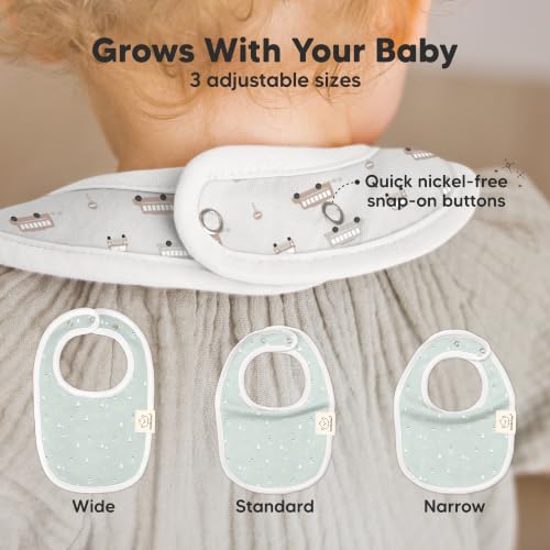 Image of KeaBabies 8-Pack Organic Baby Bibs for Drooling and Teething (Vessels) | Soft Cotton Bibs for Baby Girl, Boy, Extra Absorbent, Easy to Clean & Put On, Toddler, Newborn, Infant 0-24 Months
